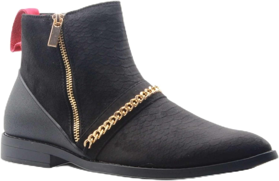 Jazamé Men's Chuck Nubuck Suede Pull-On Round Toe Chelsea Boots