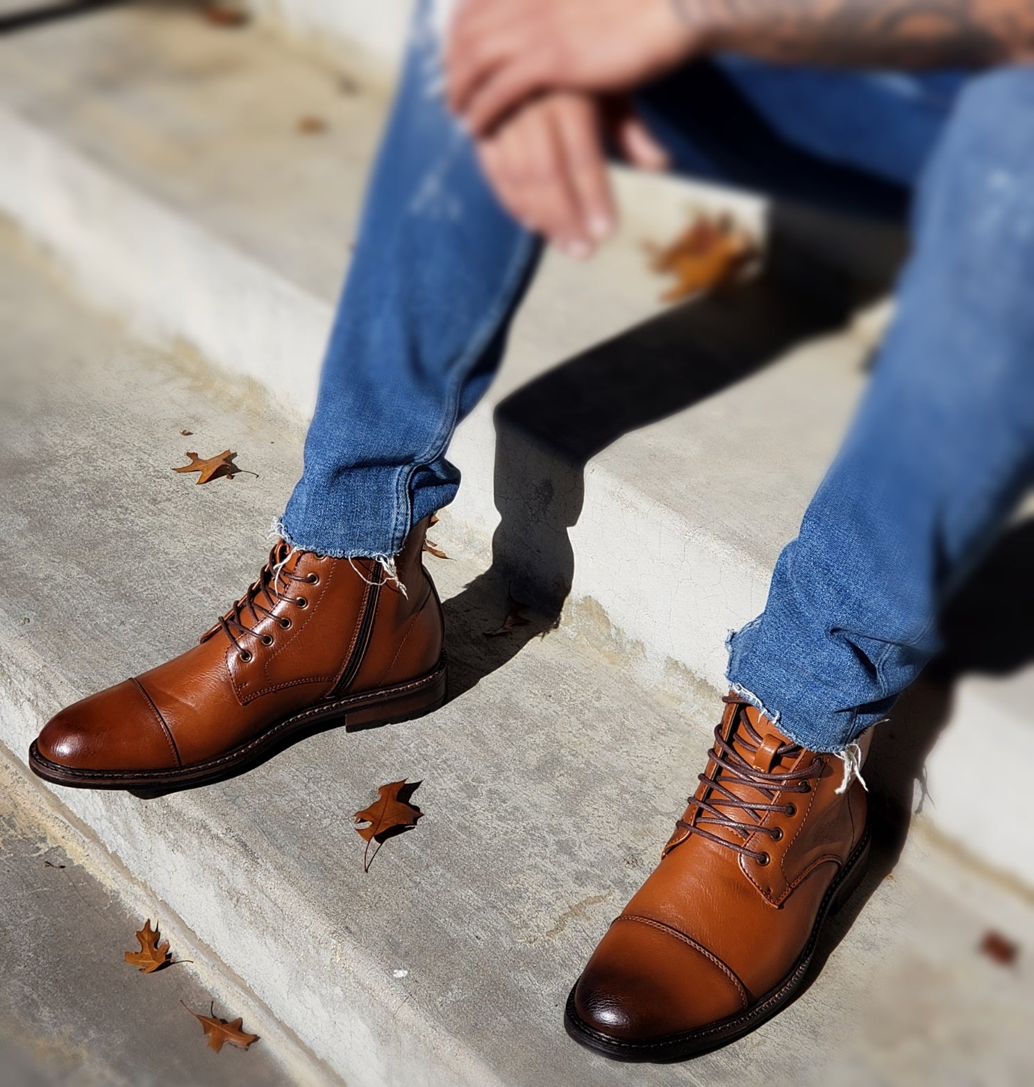 Men's Carson Tall Military Fashion Zipper Rugged Urban Dress Boots Cognac / 7.5 M US Men's Carson Tall Military Fashion Zipper Rugged Urban Dress Boots Cognac / 7.5 M US