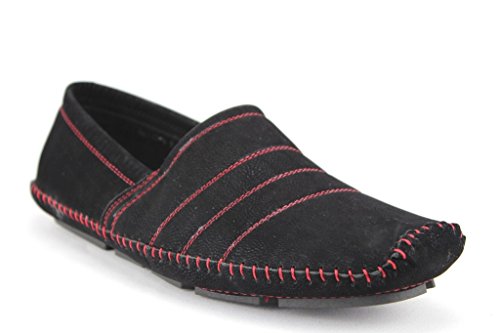 New Men's M4010-6 Moccasin Suede Contrast Stitch Loafer Shoes - Jazame, Inc.