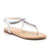 Girls 2710 Rhinestone Rainbow Crystals T-Strap Fashion Sandals Available for Toddlers - Jazame, Inc.