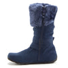 Little Toddler Girls' Bella Suede Knee High Fur Riding Dress Boots - Jazame, Inc.