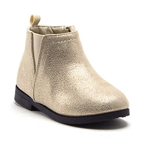 efterår næve Forstærker Little Toddler Girls' Ankle High Metallic Shine Booties Zipped Chelsea  Dress Boots