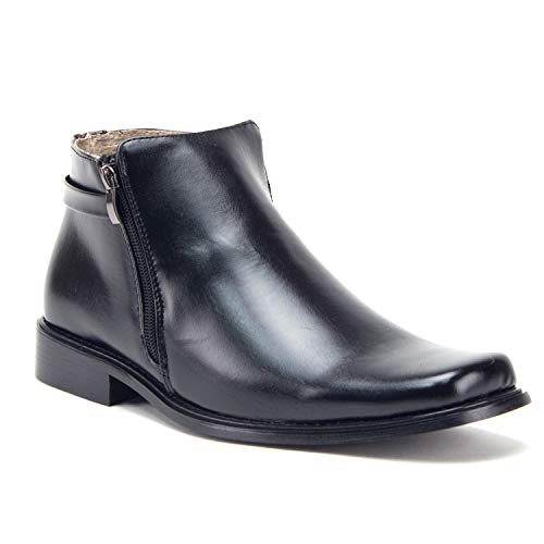 Black Leather Formal Ankle Zipped Chelsea Boots