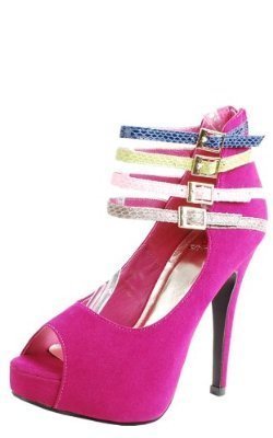 Women's Multi Color Peep Toe Platform Pump Shoes - Jazame, Inc.