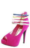 Women's Multi Color Peep Toe Platform Pump Shoes - Jazame, Inc.