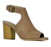 Women's Renee Peep Toe Block Heel Open Toe Sandals Slides Shoes - Jazame, Inc.