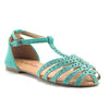 Girls Carmen-12K Gladiator Flats Embellished T-Strap Closed Toe Sandals - Jazame, Inc.