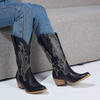 HISEA Cowboy Boots Women Western Boots Cowgirl Boots Ladies Pointy Toe Fashion Boots