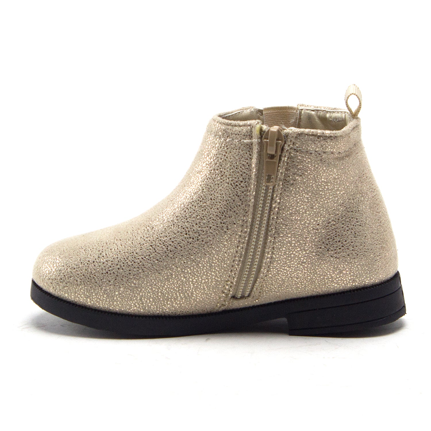 Little Toddler Girls' Ankle High Metallic Shine Booties Zipped