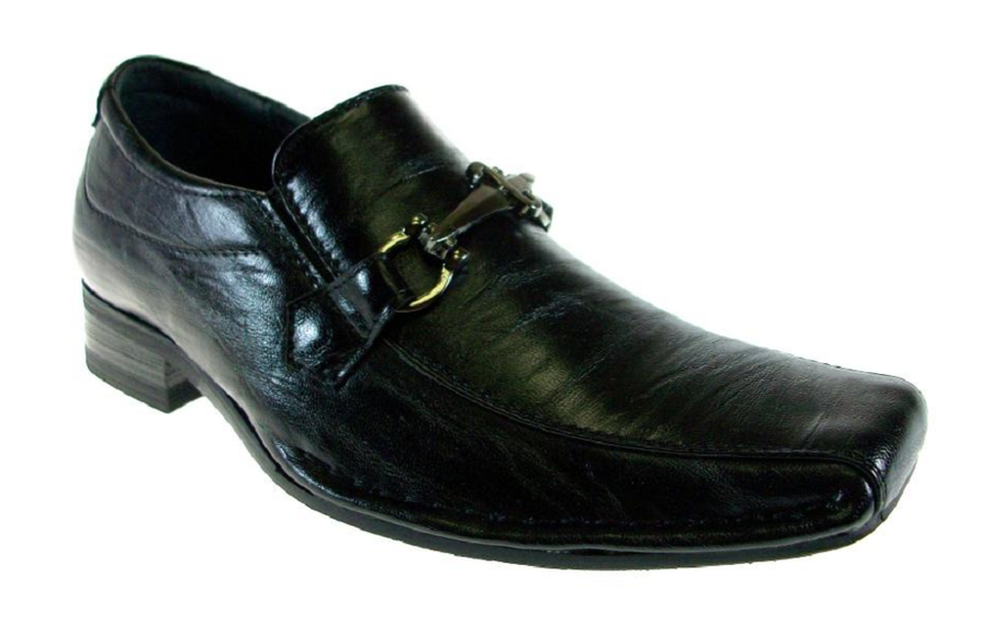 Boys Conal Sword Buckle Slip On Loafers Dress Shoes B-99311 Black-532 - Jazame, Inc.