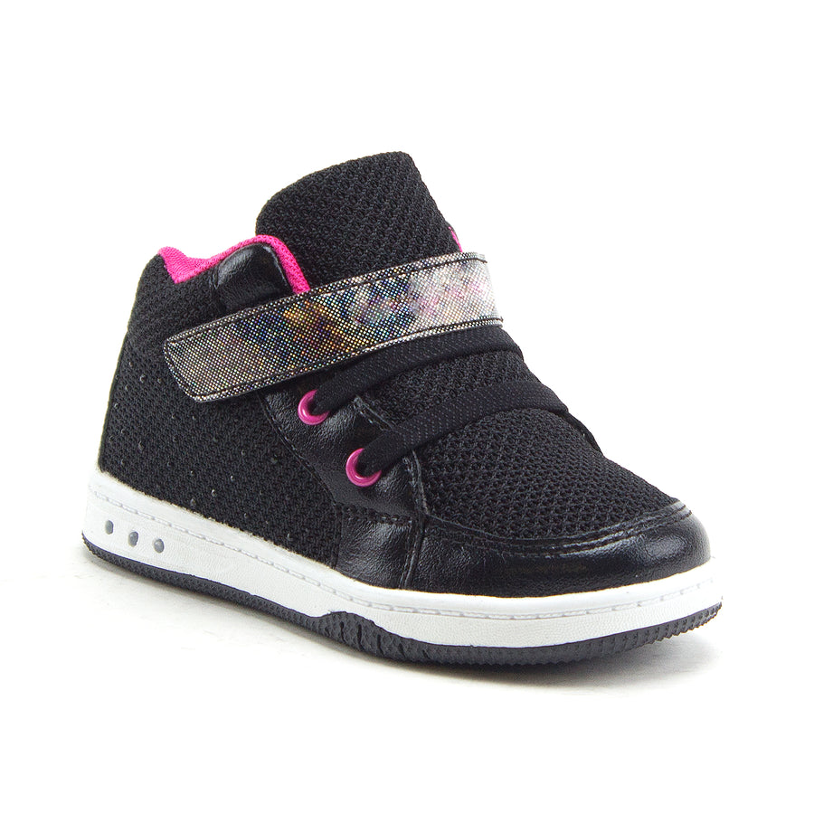 Jazamé Toddler Girls' Kids High-Top Faux Lace Easy Fashion Sneakers Shoes - Jazame, Inc.