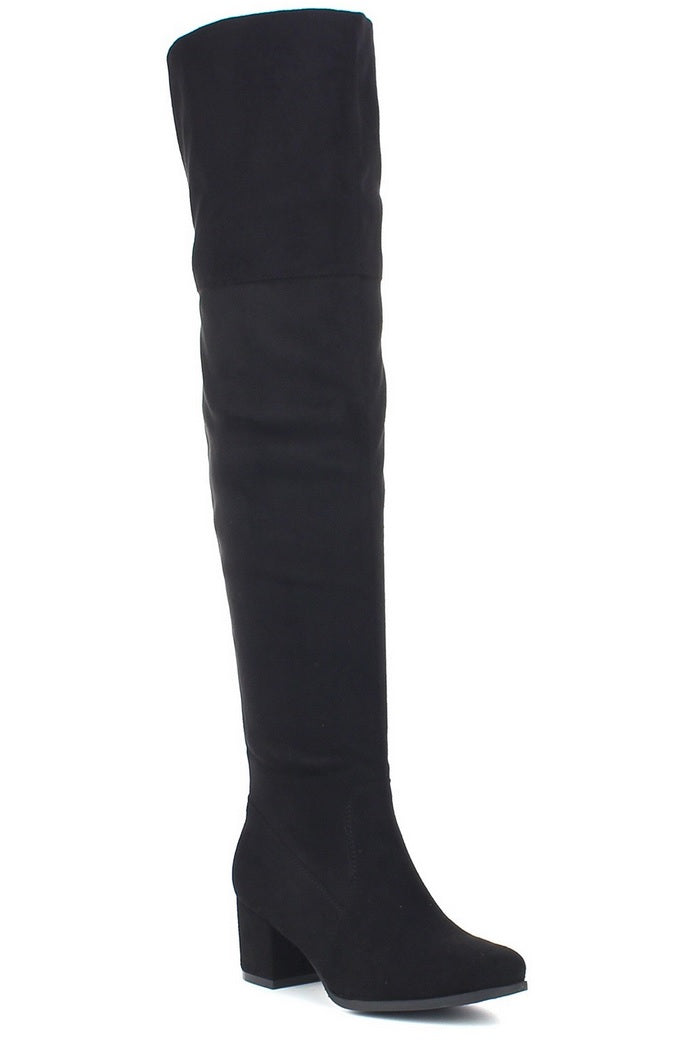 Women's Becky-02 Faux Suede Over The Knee Thigh High Chunky Heel Dress Boot - Jazame, Inc.