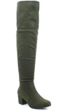 Women's Becky-02 Faux Suede Over The Knee Thigh High Chunky Heel Dress Boot - Jazame, Inc.