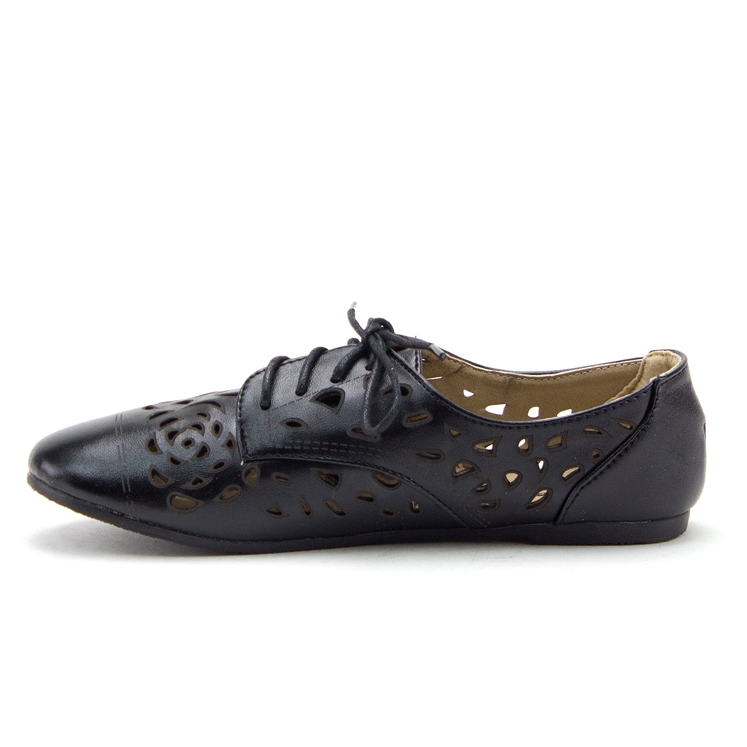 Women's Stacy-25 Lace Up Perforated Oxfords Laser Cut Designer Dress Shoes Tan / 7 M US Women's Stacy-25 Lace Up Perforated Oxfords Laser Cut Designer Dress Shoes Tan / 7 M US