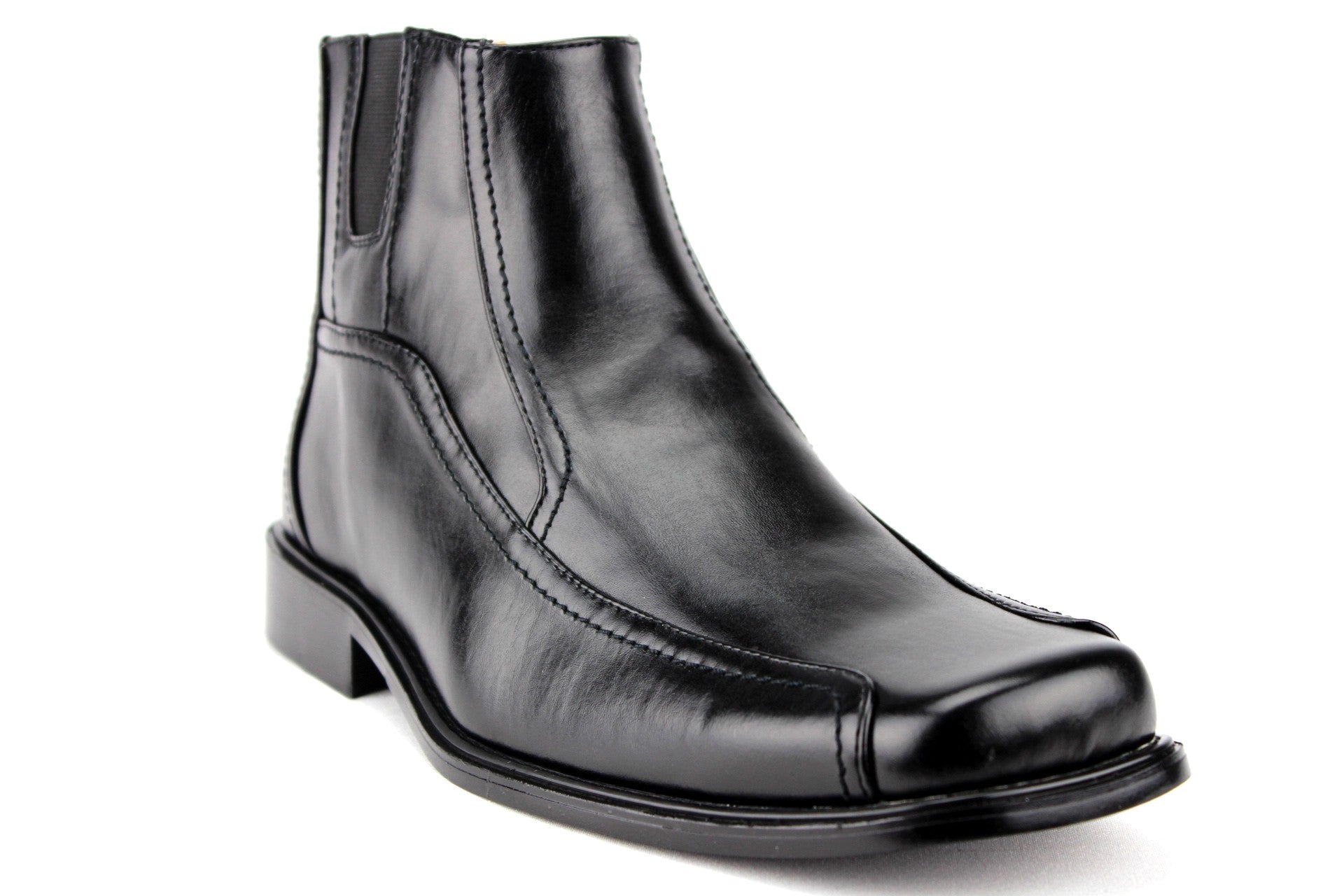 Mens black dress boots with zipper sale