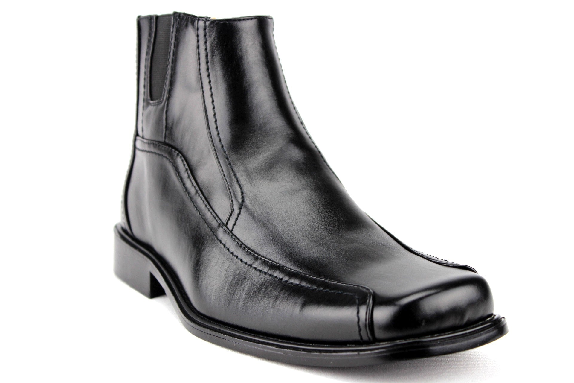 weekend zebra Port Men's 38912 Leather Lined Ankle High Moto Zipped Chelsea Dress Boots