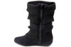 Girls Daysi-K Black Tall Ruched Fold Over Knit Boots - Jazame, Inc.