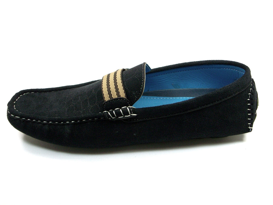 Mens Bravo Moccasin Driver Slip On Casual Loafers MOC-1 Black - Jazame, Inc.