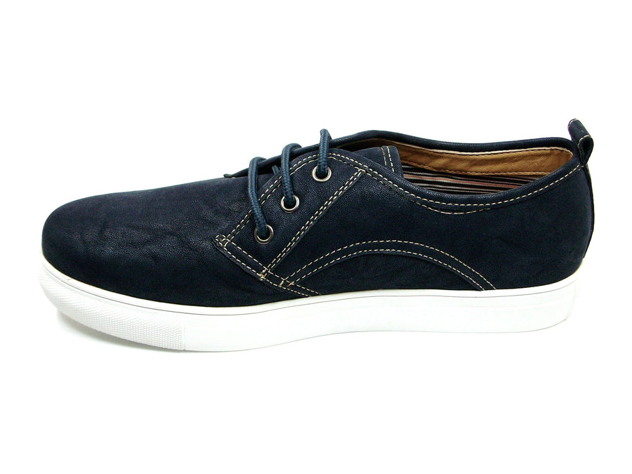 Mens Polar Fox Canvas Suedette Casual Sneakers Shoes 30191 Blue-379 - Jazame, Inc.