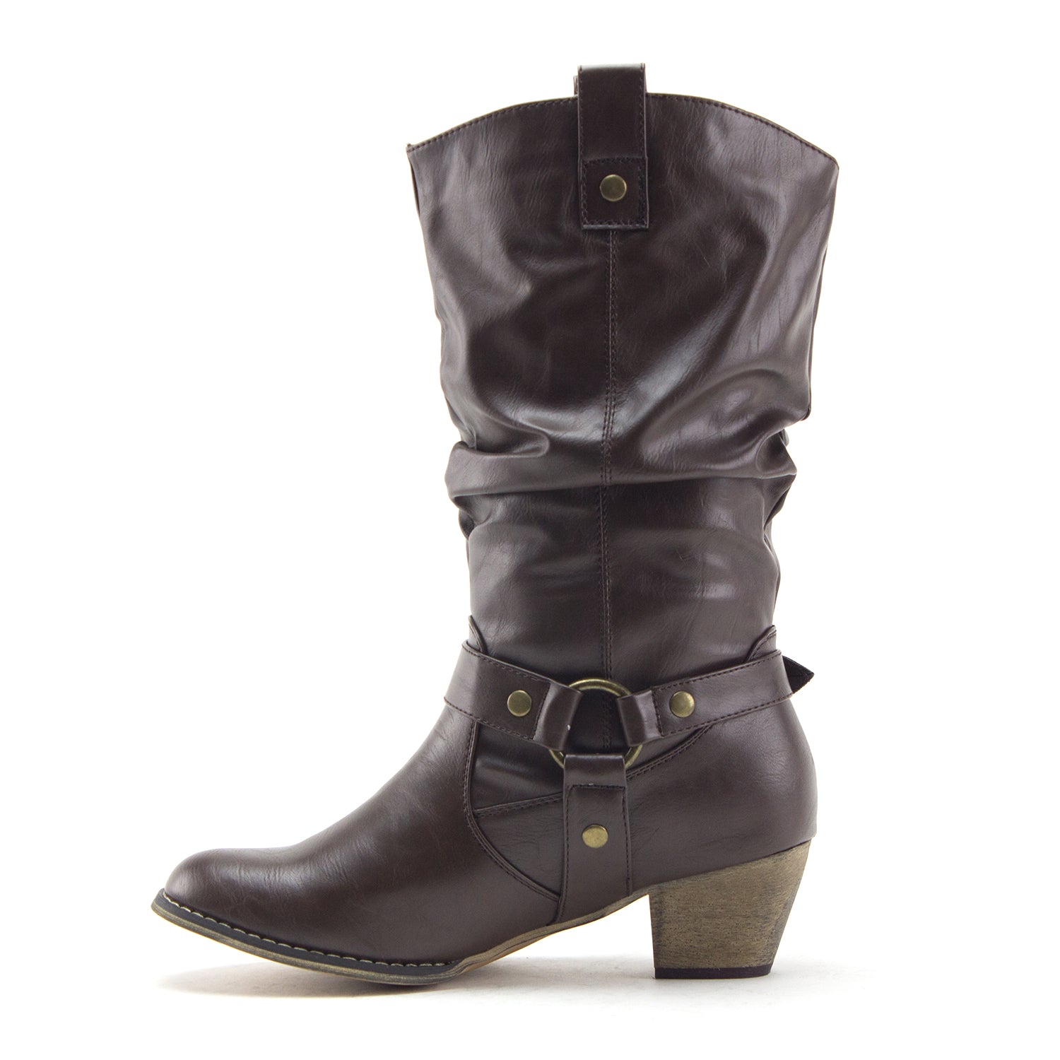 Women's Tall Ruched Western Chunky Heel Pull On Cowboy Cowgirl Dress Boots Women's Tall Ruched Western Chunky Heel Pull On Cowboy Cowgirl Dress Boots