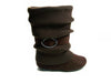 Girls Daysi-K Brown Tall Ruched Fold Over Knit Boots - Jazame, Inc.