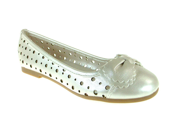 Girls Britt-735 Laser Cut Ballerina Flat Shoes - Jazame, Inc.