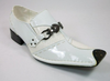 Mens Golden Horse Studded Tip Sword Buckle Loafers Dress Shoes M0734-23 White - Jazame, Inc.