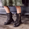 Little Girls Justina Tall Calf High Combat Zipped Round Toe Riding Dress Boots