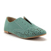 Women's Salya-707 Slip On Laser Cut Out Perforated Lace-Less Menswear Oxfords Flats Shoes - Jazame, Inc.