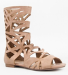 Women's Breckelles Caged Gladiator Calf High Sandals Solo-04 - Jazame, Inc.