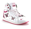 Girls Ositos Sport High Top Lace Up Butterfly Sneakers TBT-07K White/Fuchsia - Jazame, Inc.
