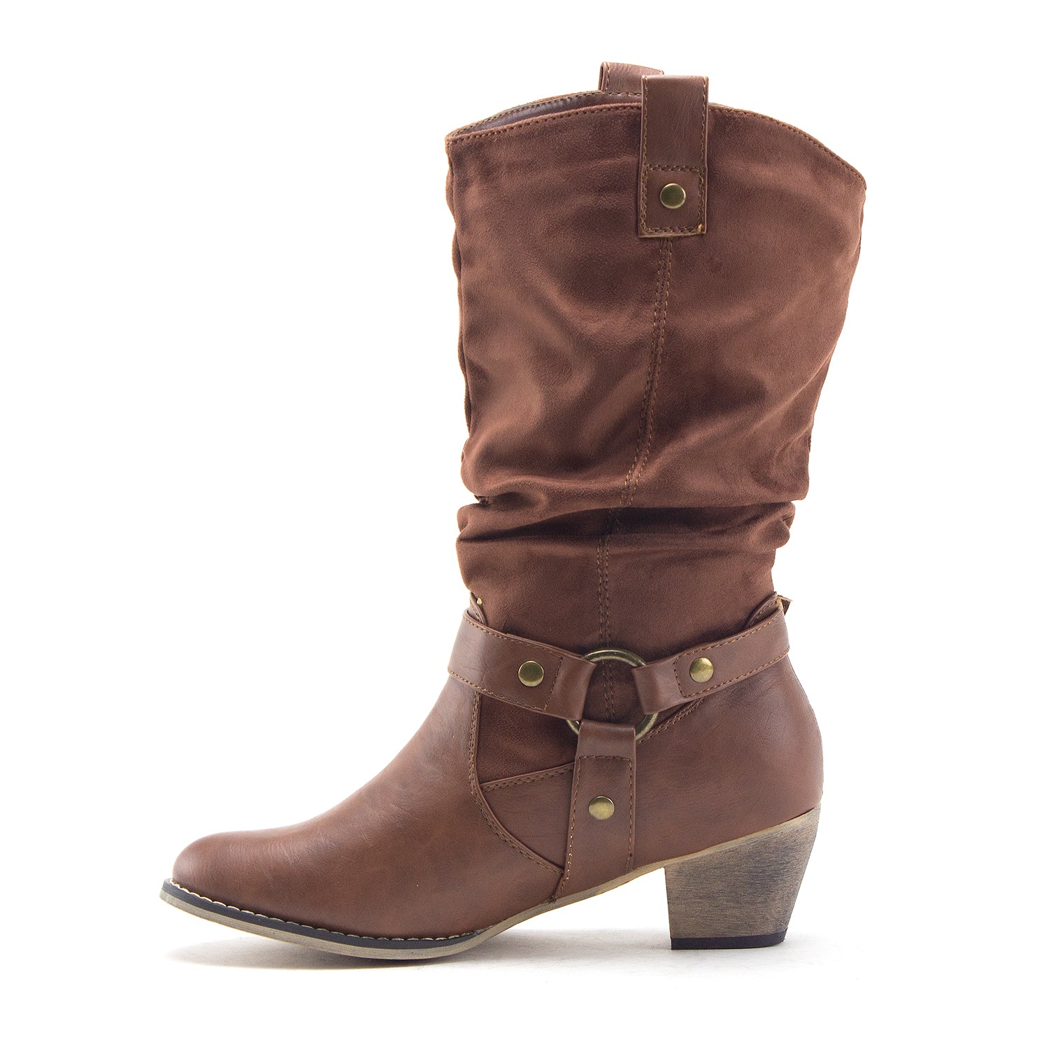 Women's Tall Ruched Western Chunky Heel Pull On Cowboy Cowgirl Dress Boots Women's Tall Ruched Western Chunky Heel Pull On Cowboy Cowgirl Dress Boots