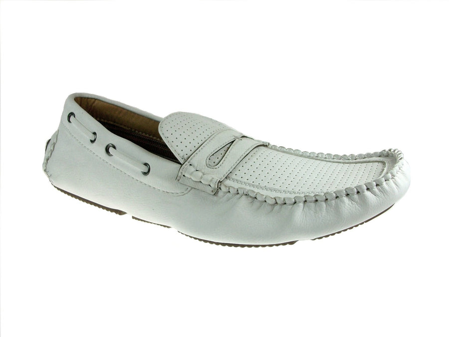 Mens Polar Fox Driver Moccasin Casual Loafers Shoes 13005 White-390 - Jazame, Inc.