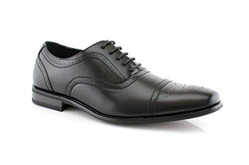 Men's M-19006 Lace Up Leather Lining Cap Toe Oxford Dress Shoes - Jazame, Inc.