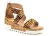 Women's Treaded Chunky Cork Ankle Strap Zipped Flatform Platform Sandals