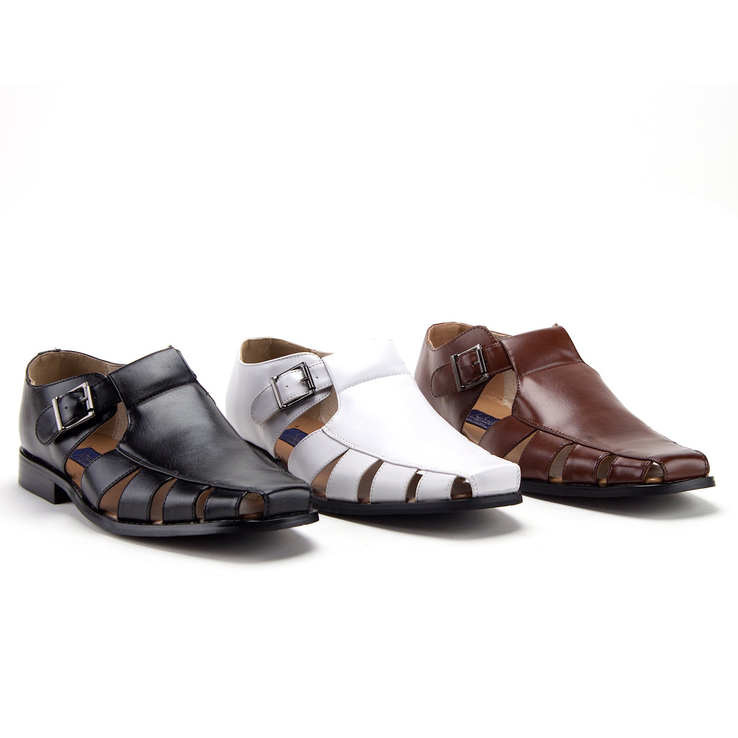 Men's 44390 Formal Slip On Closed Toe Fisherman Dress Sandals 10.5 / Cognac Men's 44390 Formal Slip On Closed Toe Fisherman Dress Sandals 10.5 / Cognac