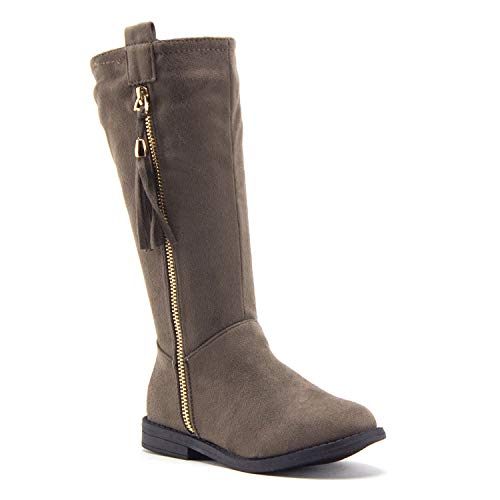 Little Girls Mila Tall Knee High Zipped Round Toe Riding Dress Boots Taupe / 3 Little Kid Little Girls Mila Tall Knee High Zipped Round Toe Riding Dress Boots Taupe / 3 Little Kid
