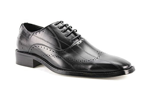ERMAX Men's W2015-4 Formal Pin Striped Wing Tip Oxfords Dress Shoes 10 D(m) US / Black ERMAX Men's W2015-4 Formal Pin Striped Wing Tip Oxfords Dress Shoes 10 D(m) US / Black