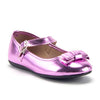 Girls FWD-13K Mary Jane Flats Round Toe Metallic Bow Dress Shoes - Jazame, Inc.