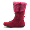 Little Toddler Girls' Bella Suede Knee High Fur Riding Dress Boots - Jazame, Inc.