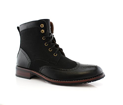 Men's MPX-808567 Lace Up Wing Tip Perforated Dress Boot - Jazame, Inc.