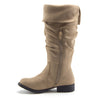 Little Toddler Girls Knee High Suede Zipped Fold Down Riding Boots - Jazame, Inc.