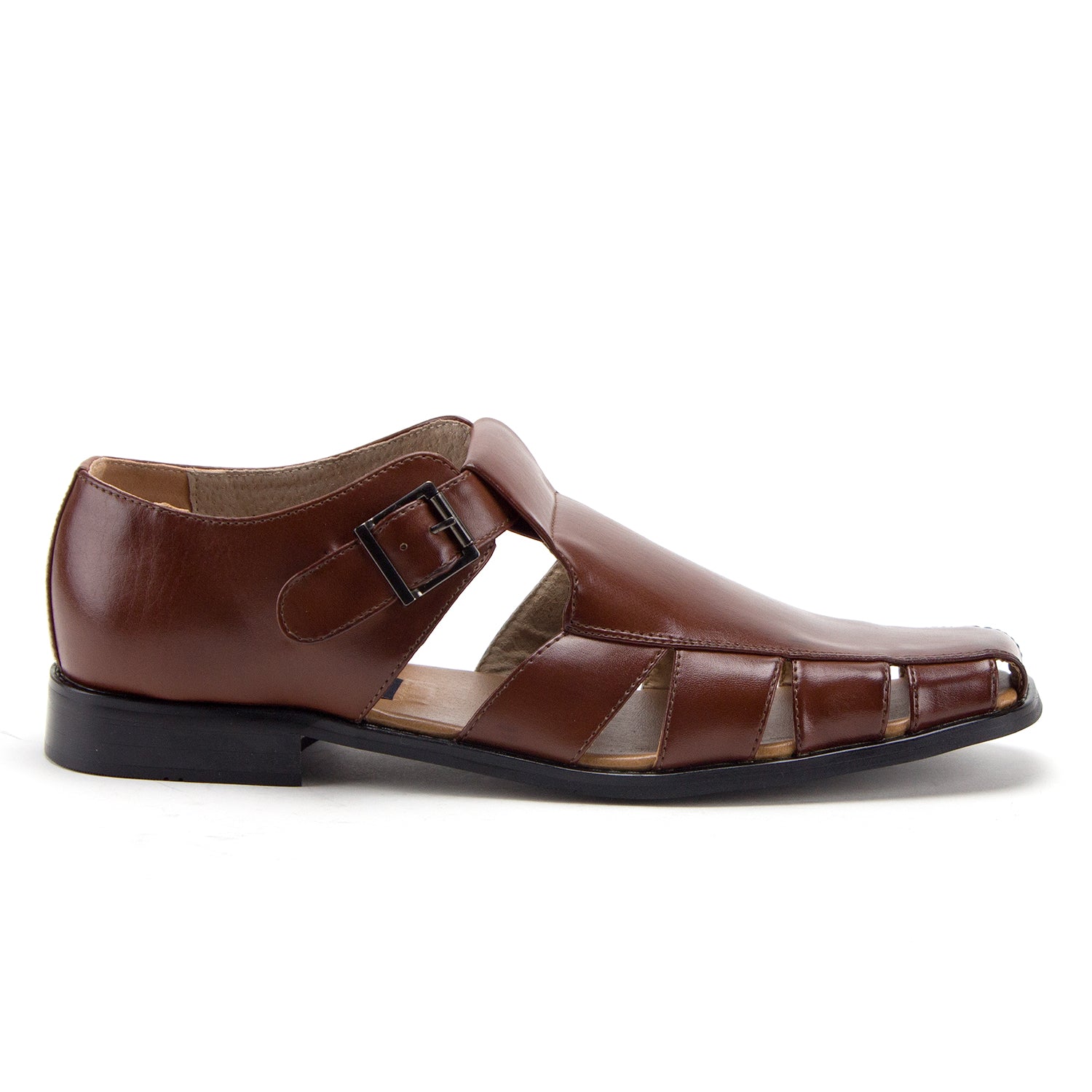Men's 44390 Formal Slip On Closed Toe Fisherman Dress Sandals 10.5 / Cognac Men's 44390 Formal Slip On Closed Toe Fisherman Dress Sandals 10.5 / Cognac