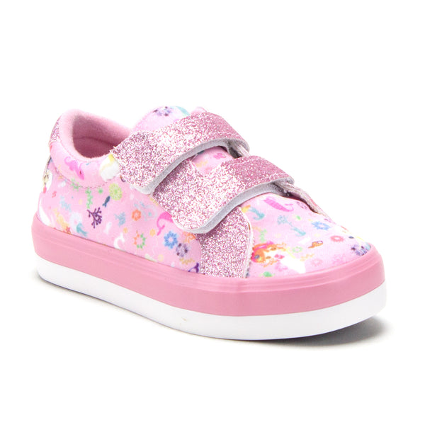 Toddler Little Girls Mermaid Print Twinkle Glitter Sneakers Flats Shoes ...