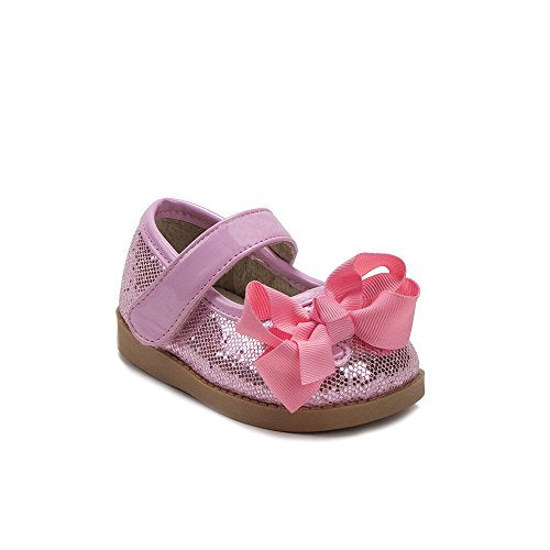 Mooshu Trainers Toddler Girls Princess Bow Mary Jane Squeaker Flats Shoes - Jazame, Inc.