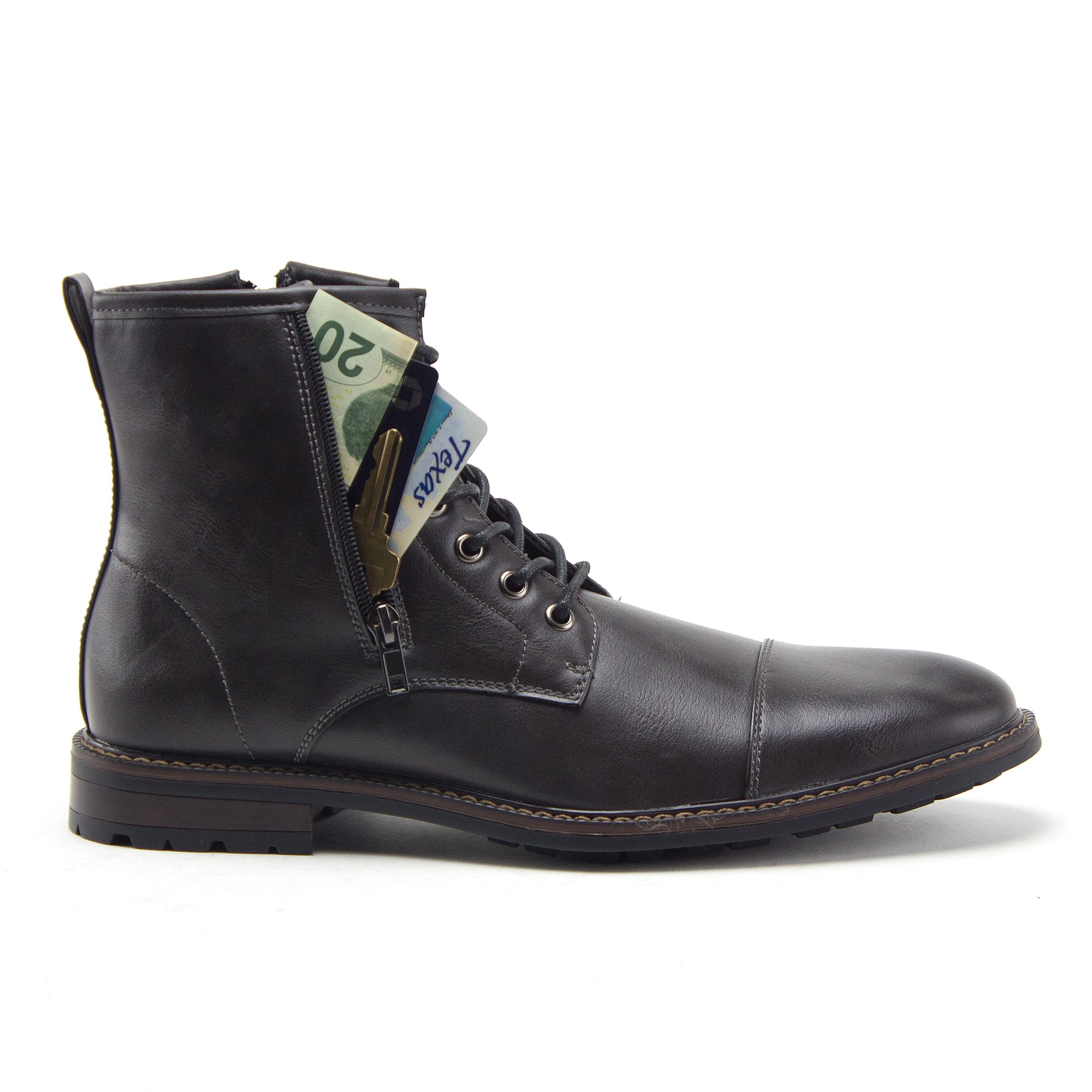 Jazam Men's Stealth Distressed Secret Pocket Storage Military Combat Dress Boots Jazam Men's Stealth Distressed Secret Pocket Storage Military Combat Dress Boots