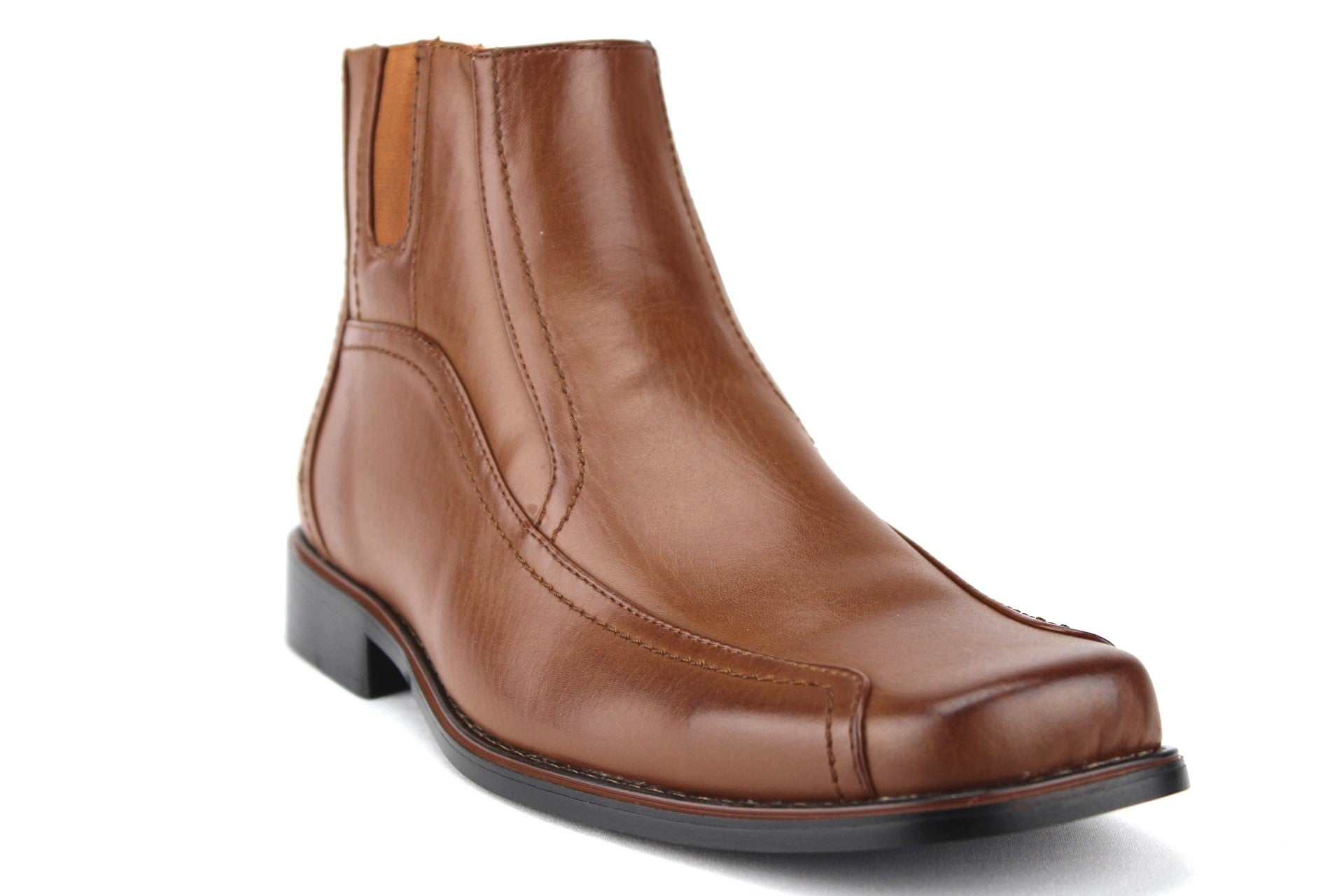 Men's 38912 Leather Lined Ankle High Moto Zipped Chelsea Dress Boots Men's 38912 Leather Lined Ankle High Moto Zipped Chelsea Dress Boots
