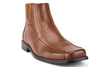 Men's 38912 Leather Lined Ankle High Moto Zipped Chelsea Dress Boots - Jazame, Inc.