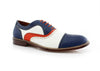 Men's M-19355 Classic Tri Color Perforated Lace Up Dress Oxford Shoes - Jazame, Inc.