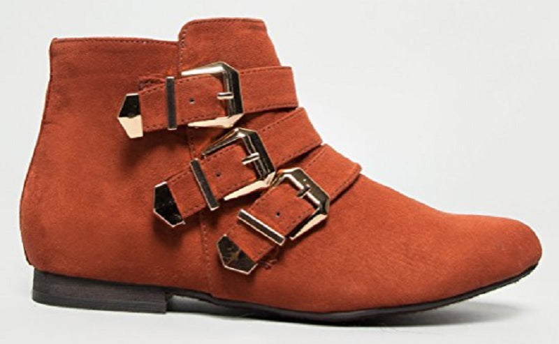 Women's Astro-11 Triple Buckle Zipper Closure Ankle Boots - Jazame, Inc.